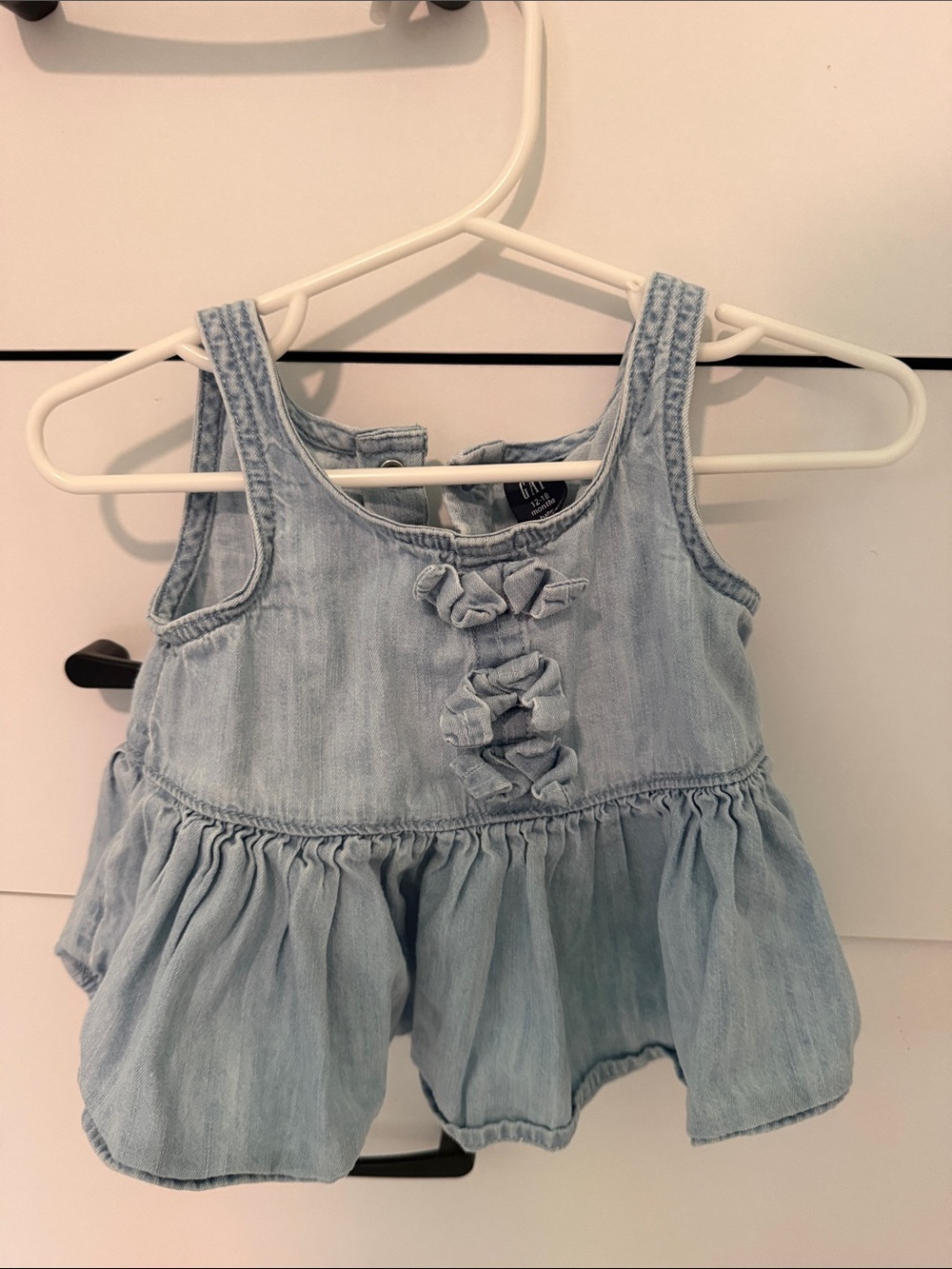 Baby GAP Light Blue Denim Ruffle Tank Top